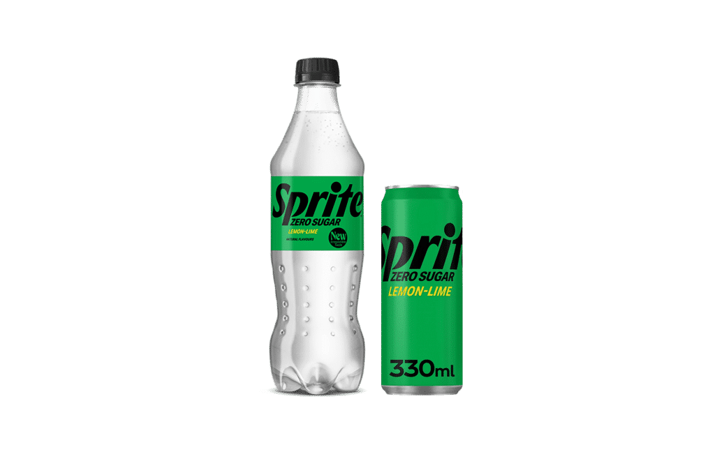 Sprite Zero bottle and can